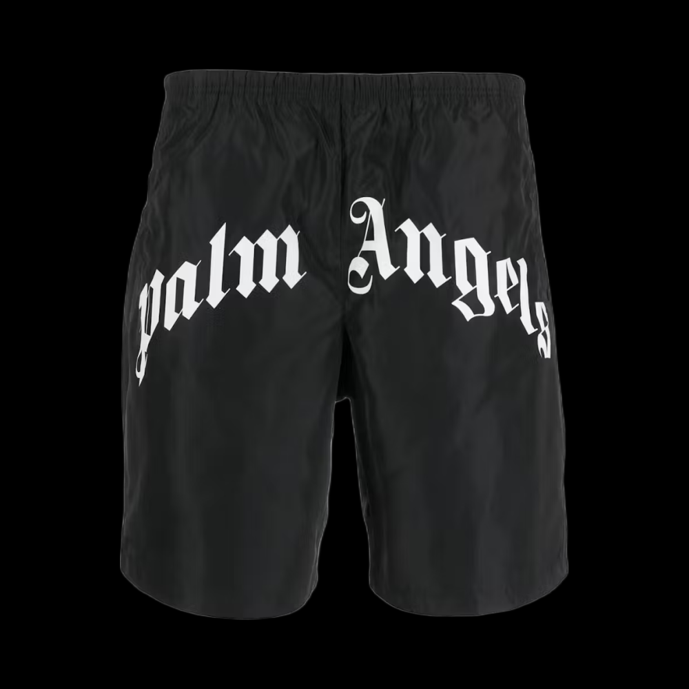 Palm Angels Black Short with White Writing